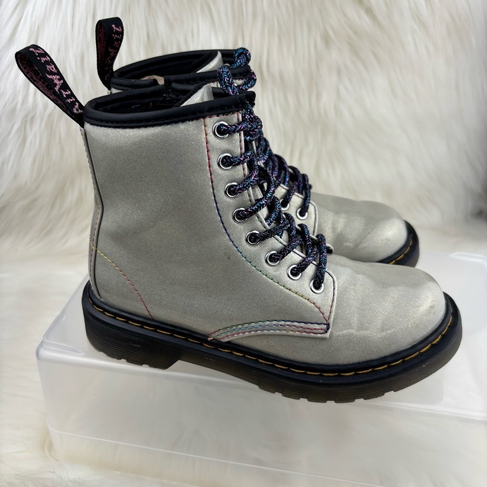 Dr. Martens 1460Metallic Silver Combat Boots - Picture 2 of 8